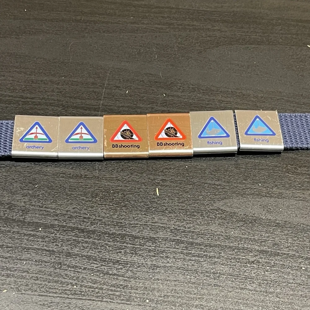 Vintage 80’s/90’s BSA Tiger Cubs Brass Buckle Belts with 6 Award Metals USA Made